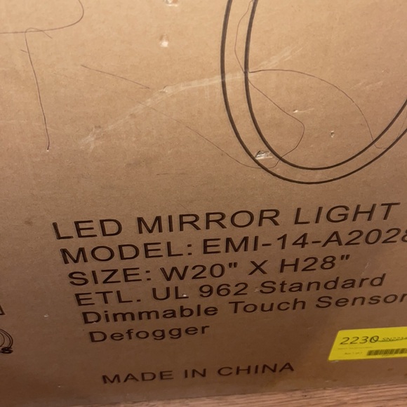 Lighted bathroom mirror dimmable touch sensor and defogger - Picture 2 of 2